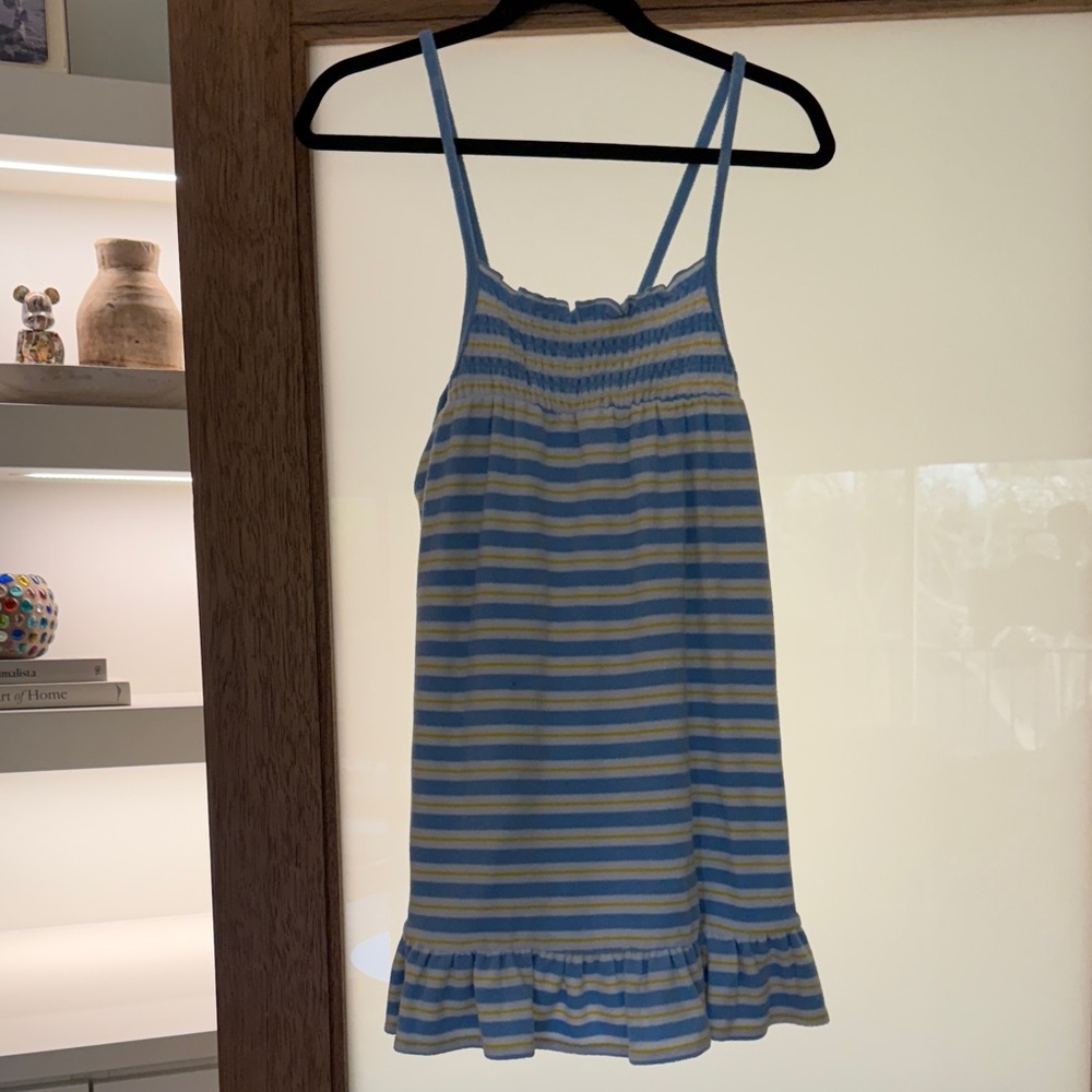 Blue and Yellow Terrycloth Frankie’s Bikinis Striped Dress